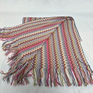 Missoni Preloved Authentic Multicolored Signature Chevron Knit Scarf